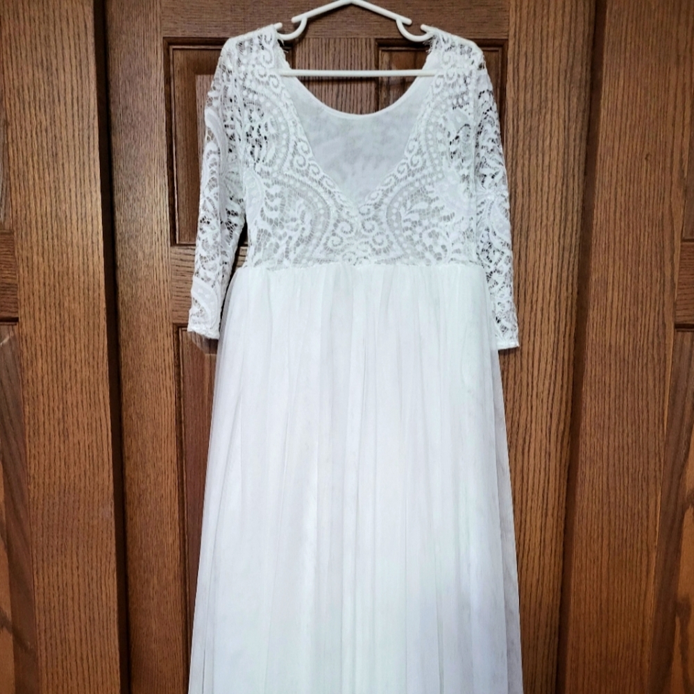 Girls' White Flower Girl Dress 5T